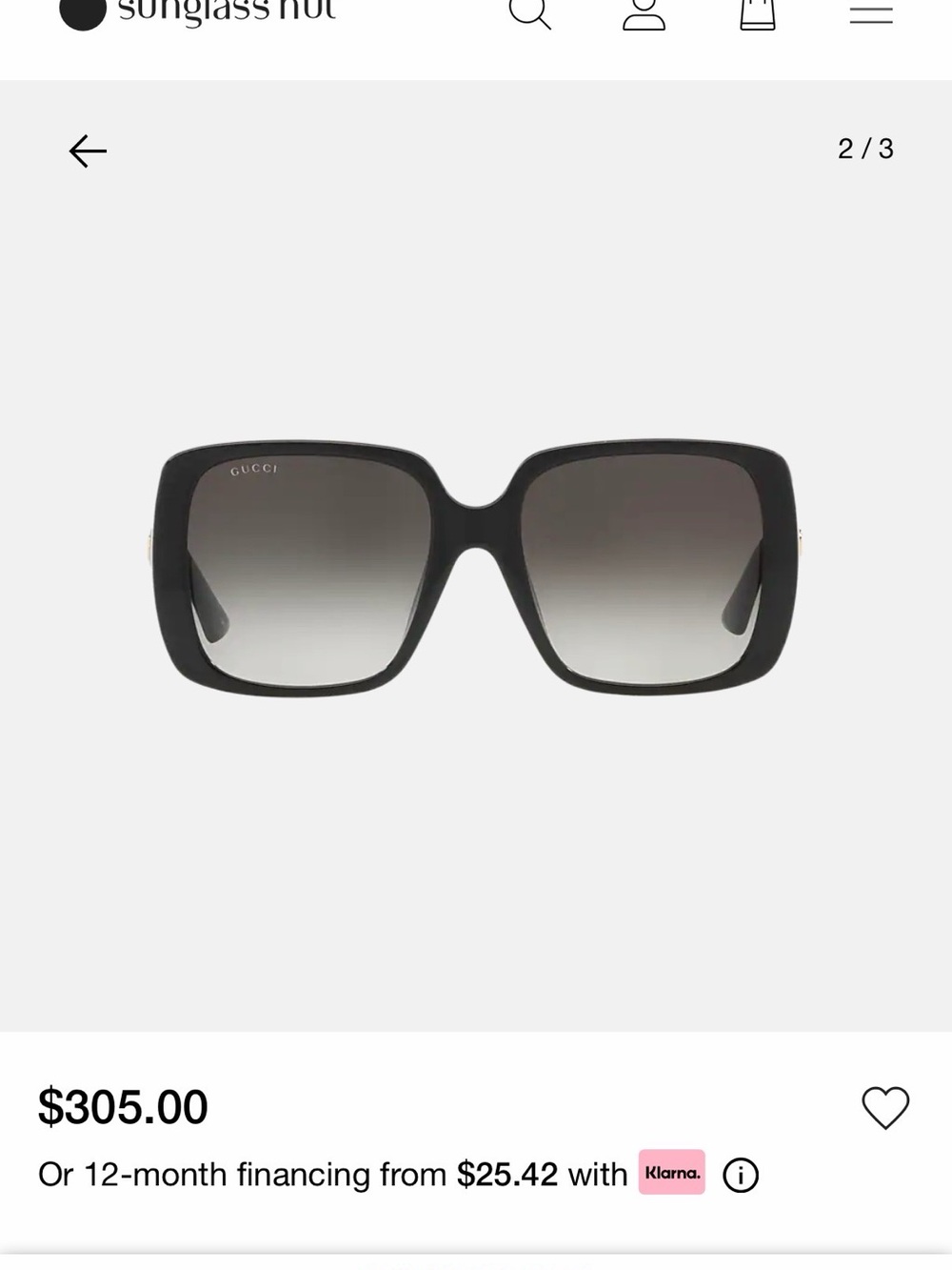 Gucci Black Square Sunglasses with Gold Logo Accents - Picture 6 of 10